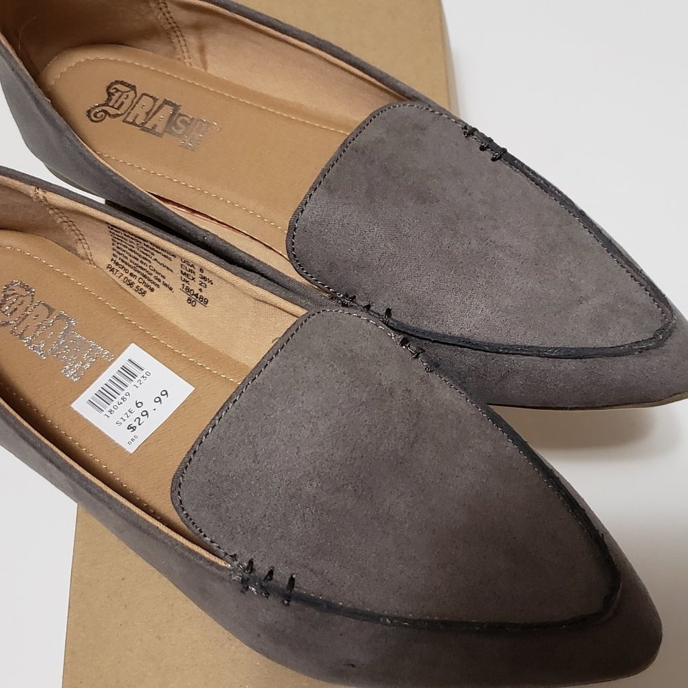Brash grey loafers, size 6